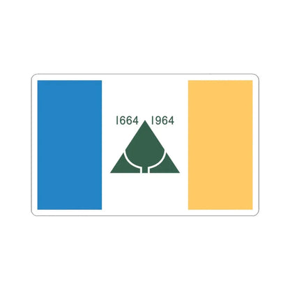 New Jersey Tricentennial Flag (United States) STICKER Vinyl Kiss-Cut Decal 3 Inch White - The Sticker Space