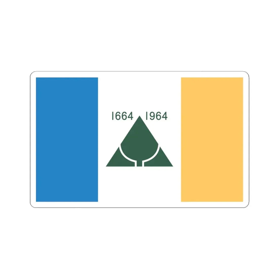 New Jersey Tricentennial Flag (United States) STICKER Vinyl Kiss-Cut Decal 4 Inch White - The Sticker Space