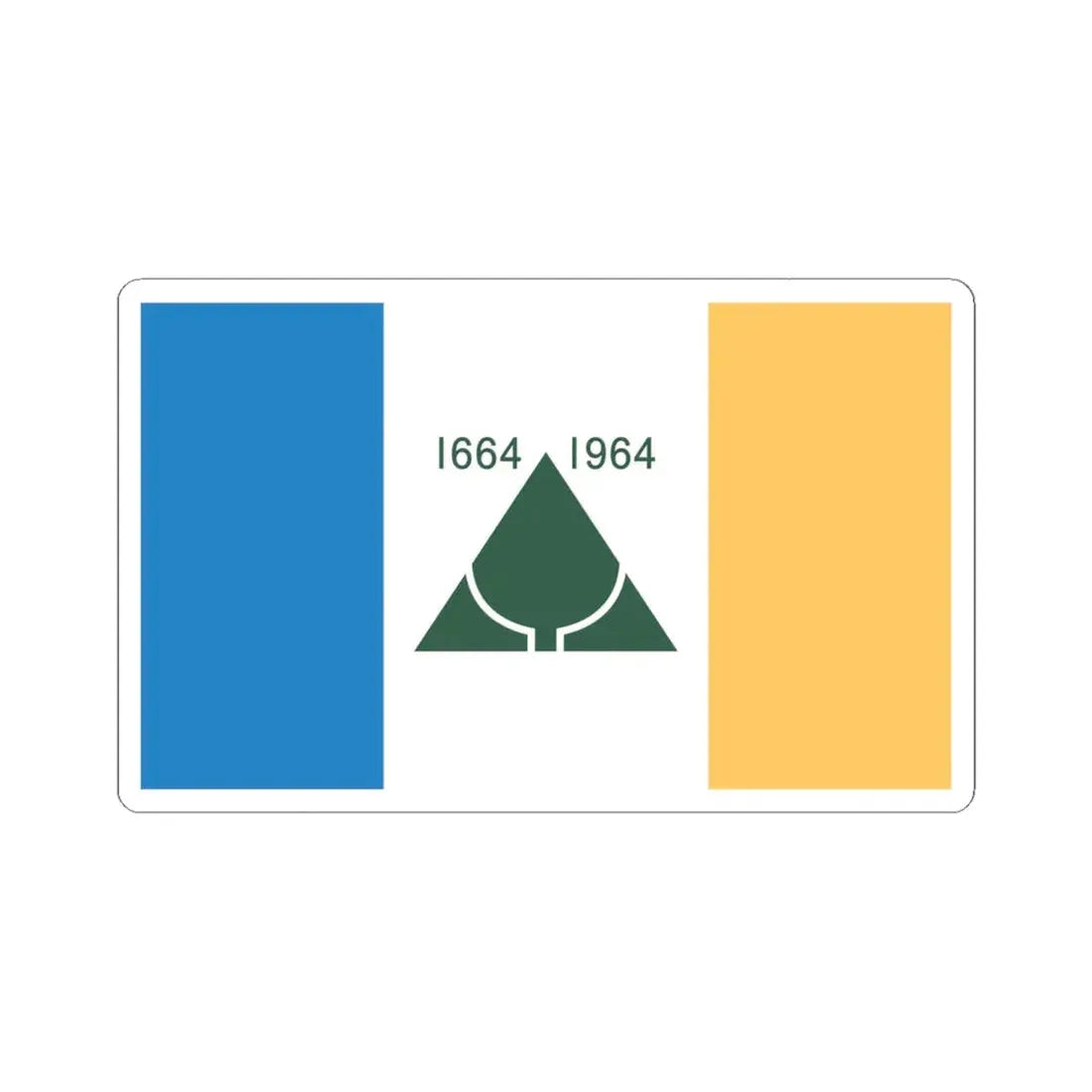 New Jersey Tricentennial Flag (United States) STICKER Vinyl Kiss-Cut Decal 6 Inch White - The Sticker Space