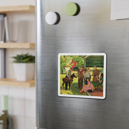 New Member of the Family, 1950 (Magazine Illustration) Refrigerator Magnet-The Sticker Space