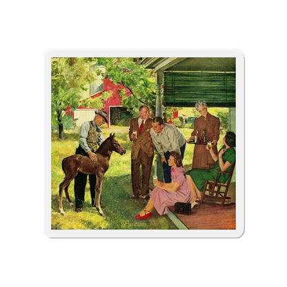 New Member of the Family, 1950 (Magazine Illustration) Refrigerator Magnet-6 × 6"-The Sticker Space