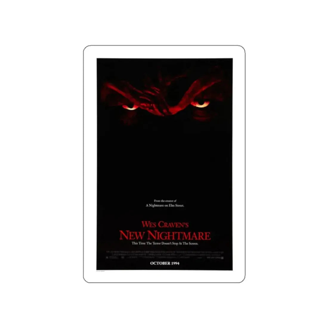 NEW NIGHTMARE (TEASER) 1994 Movie Poster STICKER Vinyl Die-Cut Decal 2 Inch - The Sticker Space