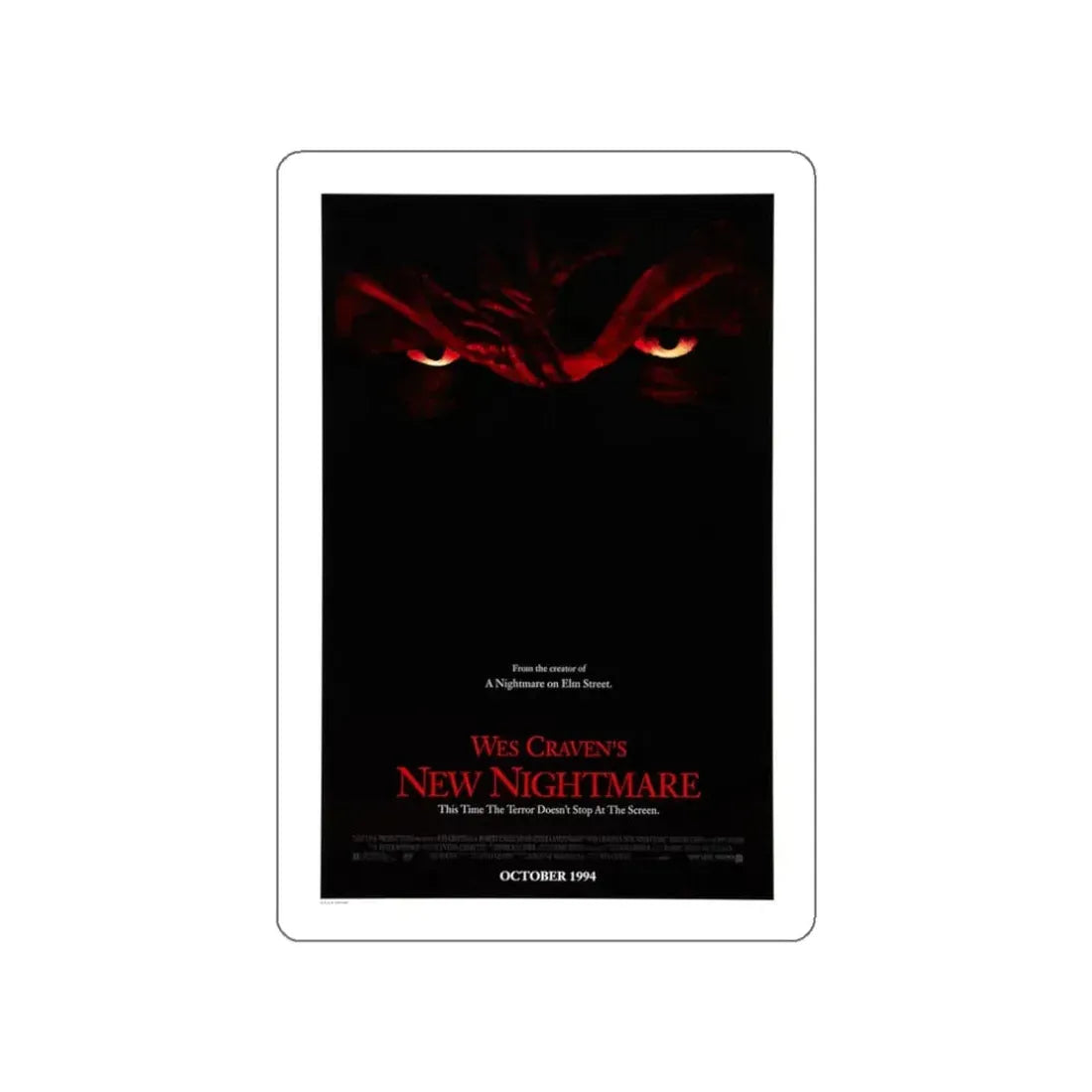NEW NIGHTMARE (TEASER) 1994 Movie Poster STICKER Vinyl Die-Cut Decal 3 Inch - The Sticker Space