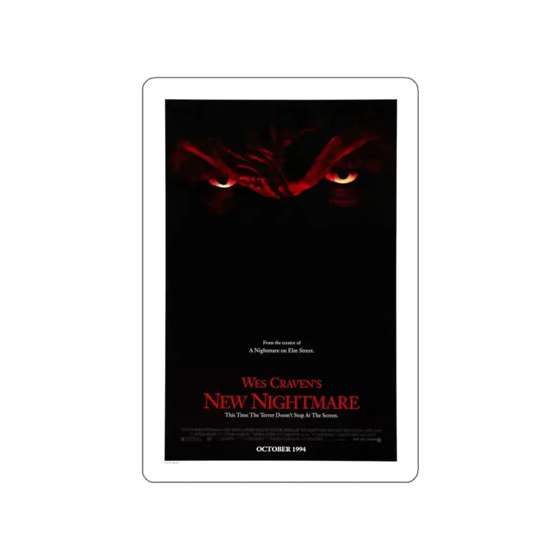 NEW NIGHTMARE (TEASER) 1994 Movie Poster STICKER Vinyl Die-Cut Decal 6 Inch - The Sticker Space