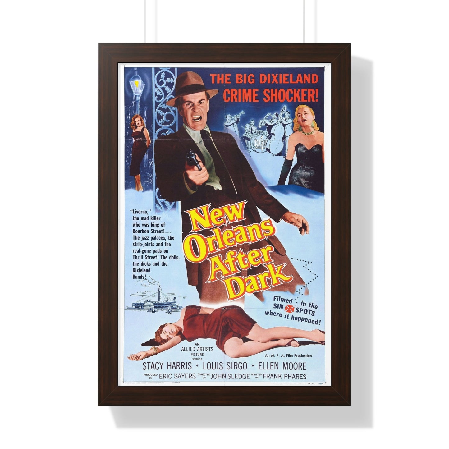 NEW ORLEANS AFTER DARK 1958 - Framed Movie Poster-16″ x 24″-The Sticker Space