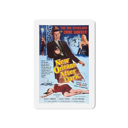NEW ORLEANS AFTER DARK 1958 Movie Poster - Refrigerator Magnet 3 Inch Die-Cut - The Sticker Space