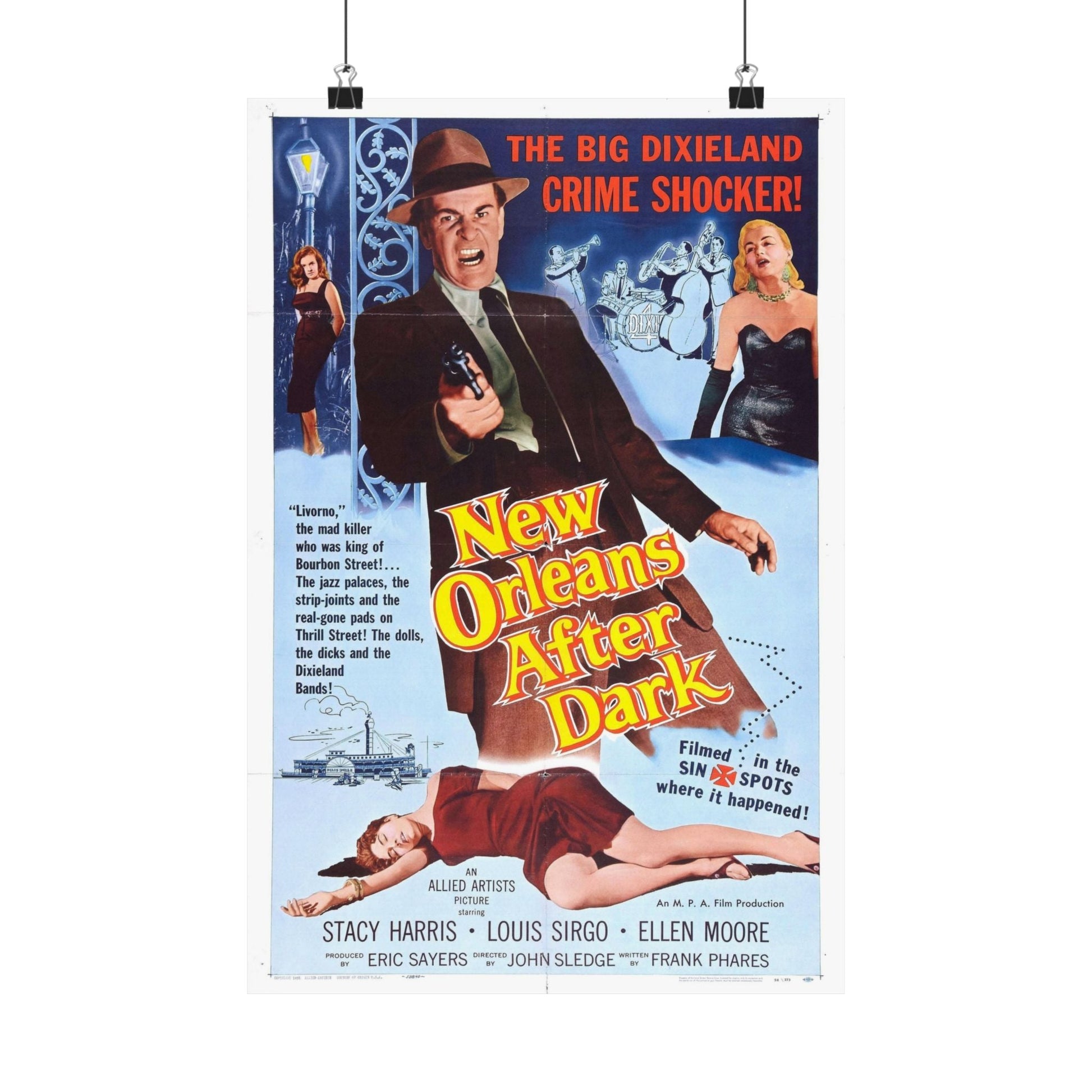 NEW ORLEANS AFTER DARK 1958 - Paper Movie Poster-12″ x 18″-The Sticker Space