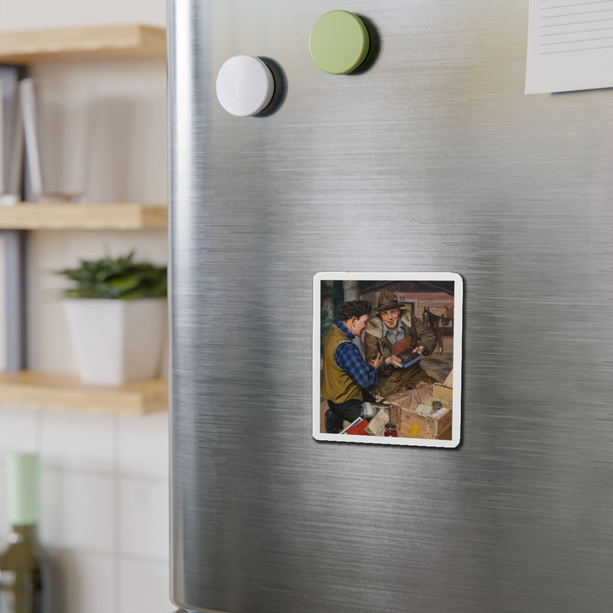 New Provisions (Magazine Illustration) Refrigerator Magnet-The Sticker Space