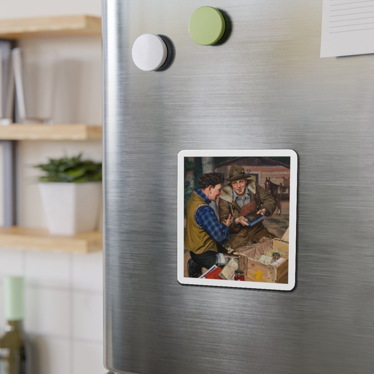 New Provisions (Magazine Illustration) Refrigerator Magnet-The Sticker Space