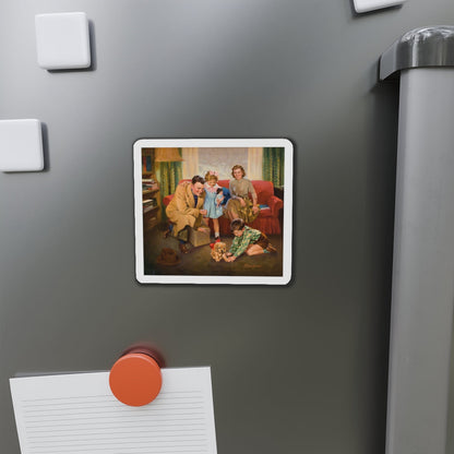 New Puppy (Magazine Illustration) Refrigerator Magnet-The Sticker Space