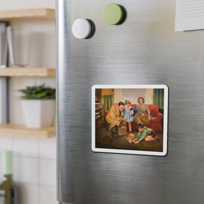 New Puppy (Magazine Illustration) Refrigerator Magnet-The Sticker Space