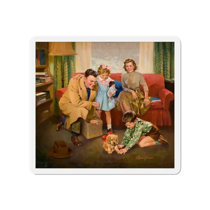 New Puppy (Magazine Illustration) Refrigerator Magnet 4 Inch - The Sticker Space