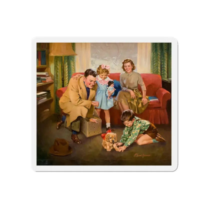 New Puppy (Magazine Illustration) Refrigerator Magnet 5 Inch - The Sticker Space