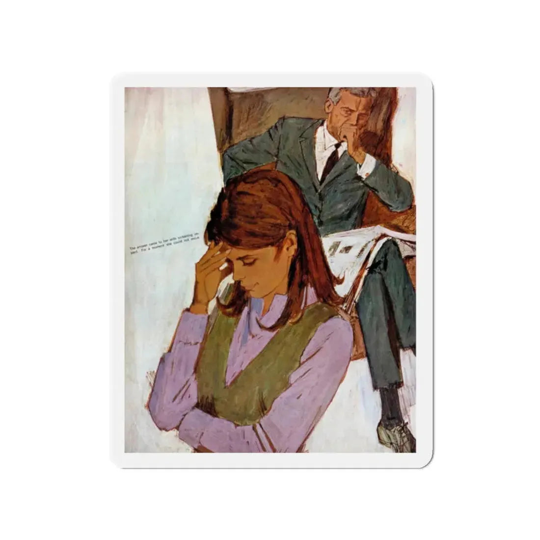 New-style marriage, Chatelaine, June 1966 (Magazine Illustration) Refrigerator Magnet - The Sticker Space