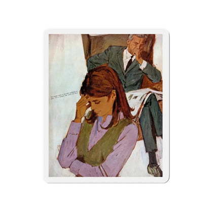 New-style marriage, Chatelaine, June 1966 (Magazine Illustration) Refrigerator Magnet - The Sticker Space