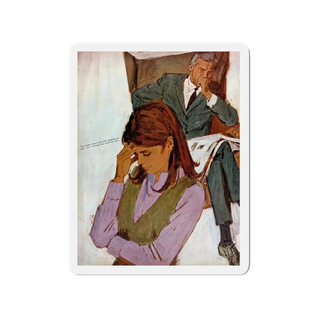 New-style marriage, Chatelaine, June 1966 (Magazine Illustration) Refrigerator Magnet - The Sticker Space