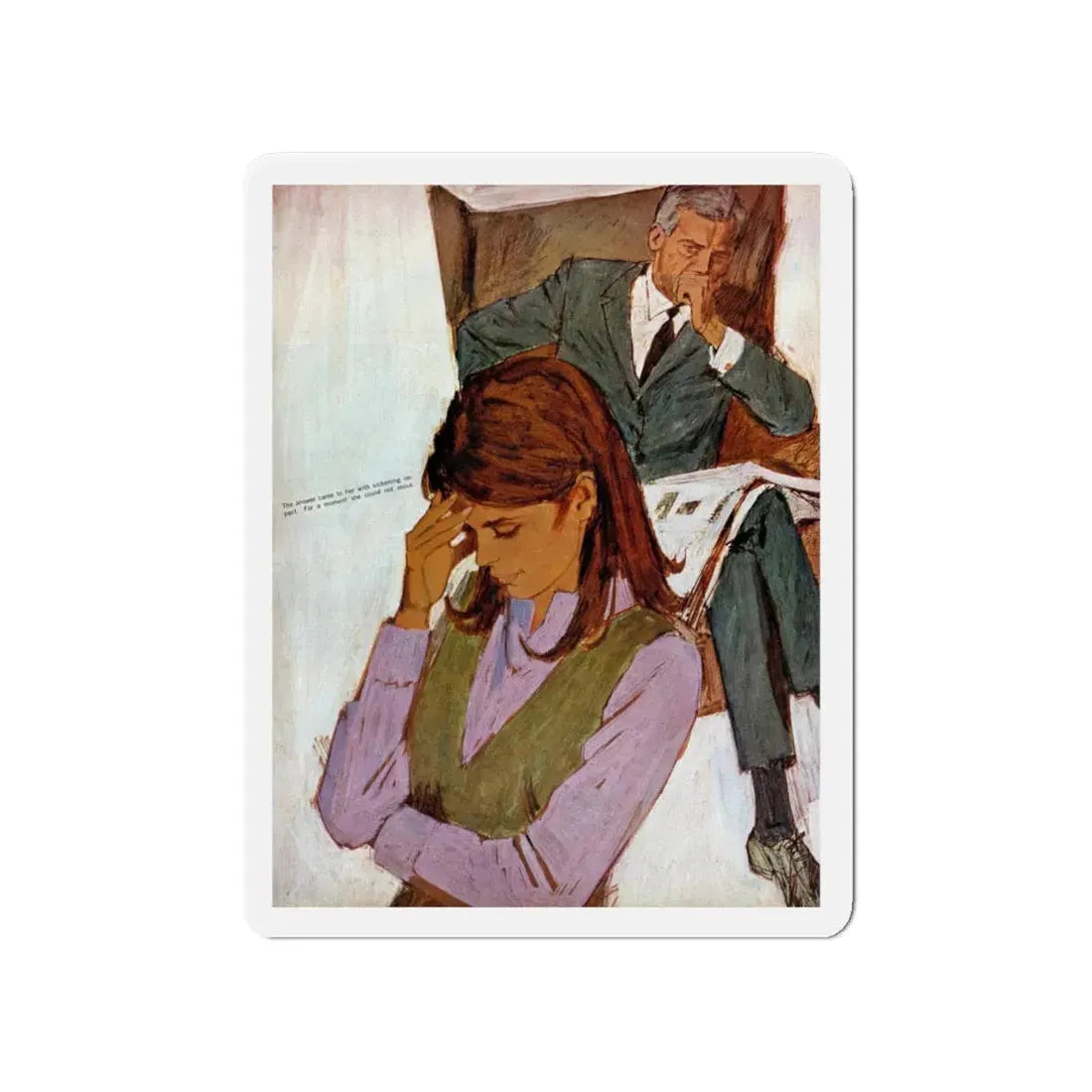 New-style marriage, Chatelaine, June 1966 (Magazine Illustration) Refrigerator Magnet - The Sticker Space