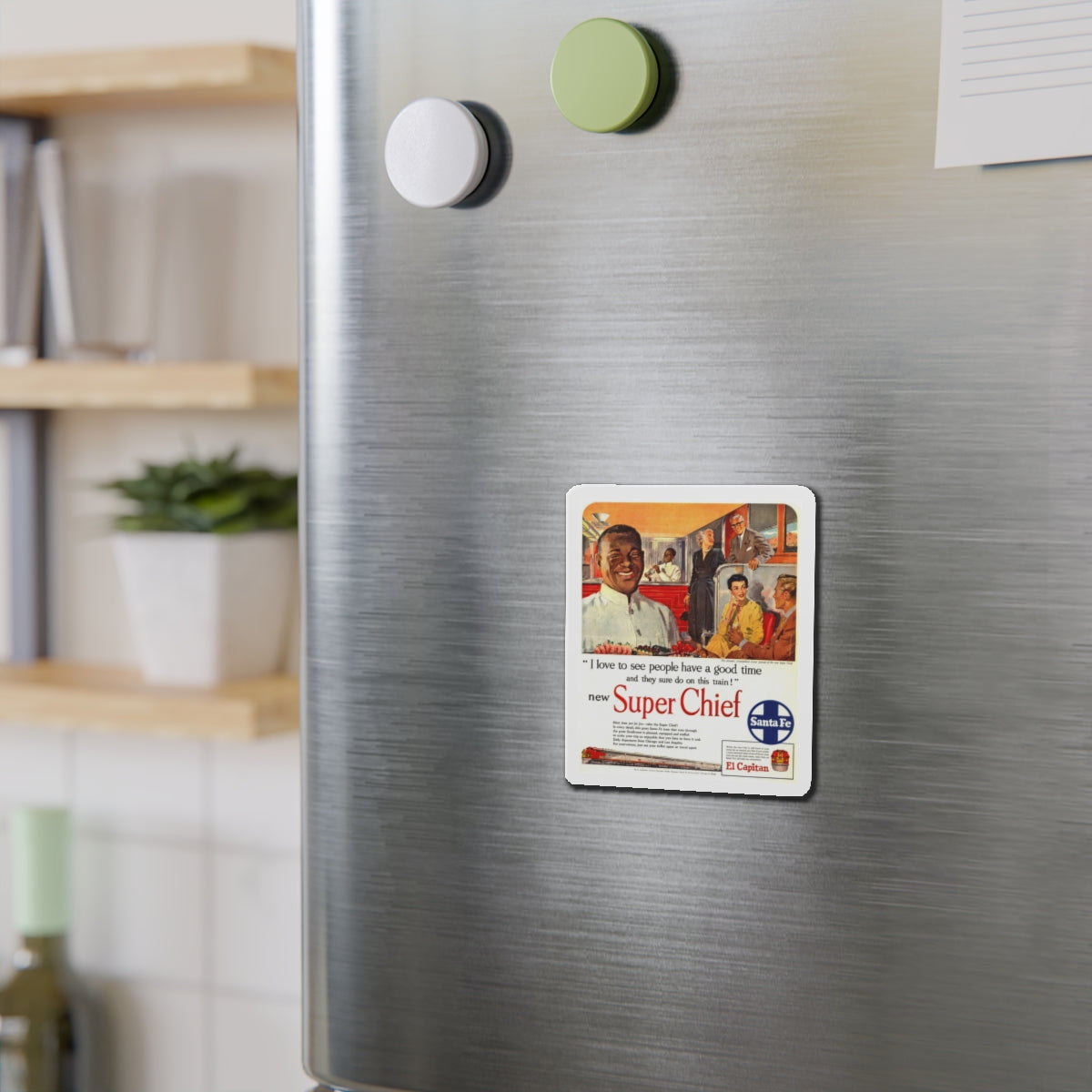 New Super Chief, advertisement (Magazine Illustration) Refrigerator Magnet-The Sticker Space