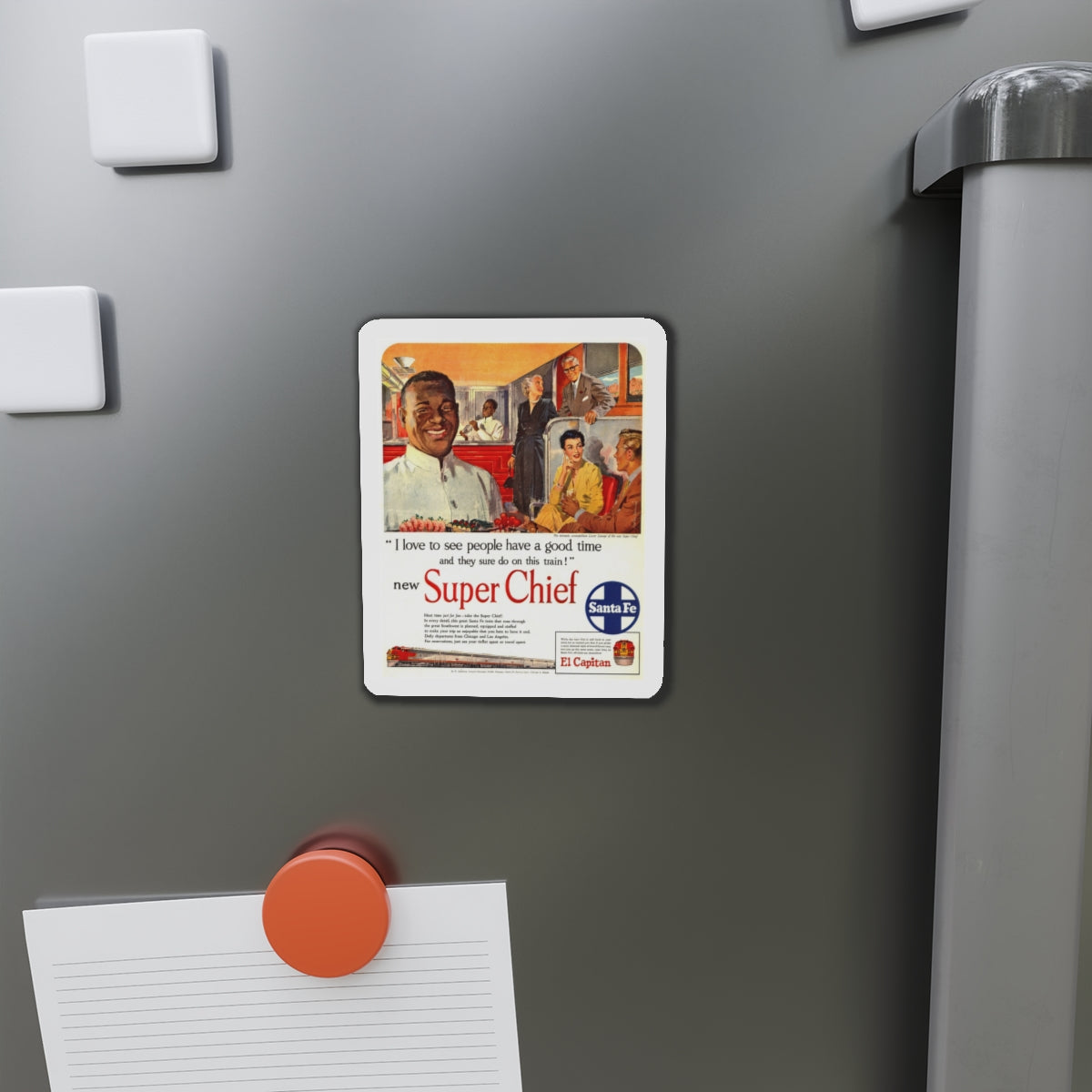 New Super Chief, advertisement (Magazine Illustration) Refrigerator Magnet-The Sticker Space