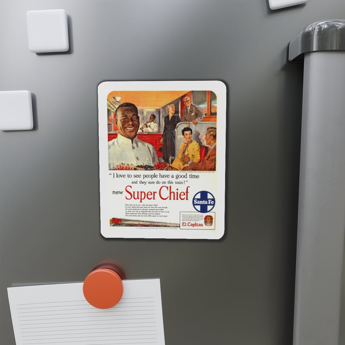 New Super Chief, advertisement (Magazine Illustration) Refrigerator Magnet-The Sticker Space