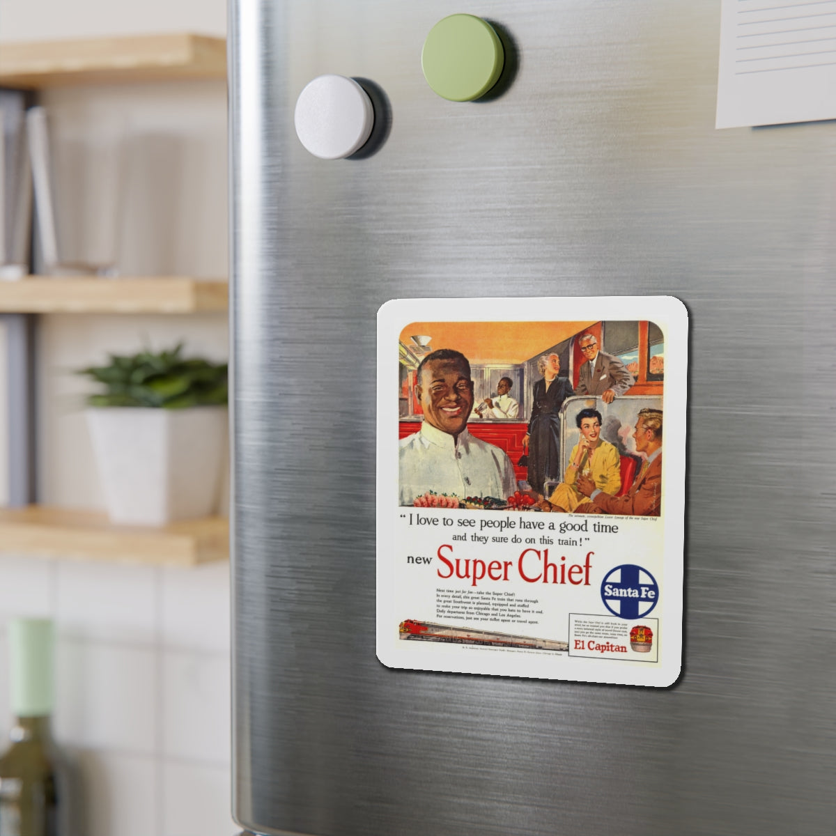 New Super Chief, advertisement (Magazine Illustration) Refrigerator Magnet-The Sticker Space