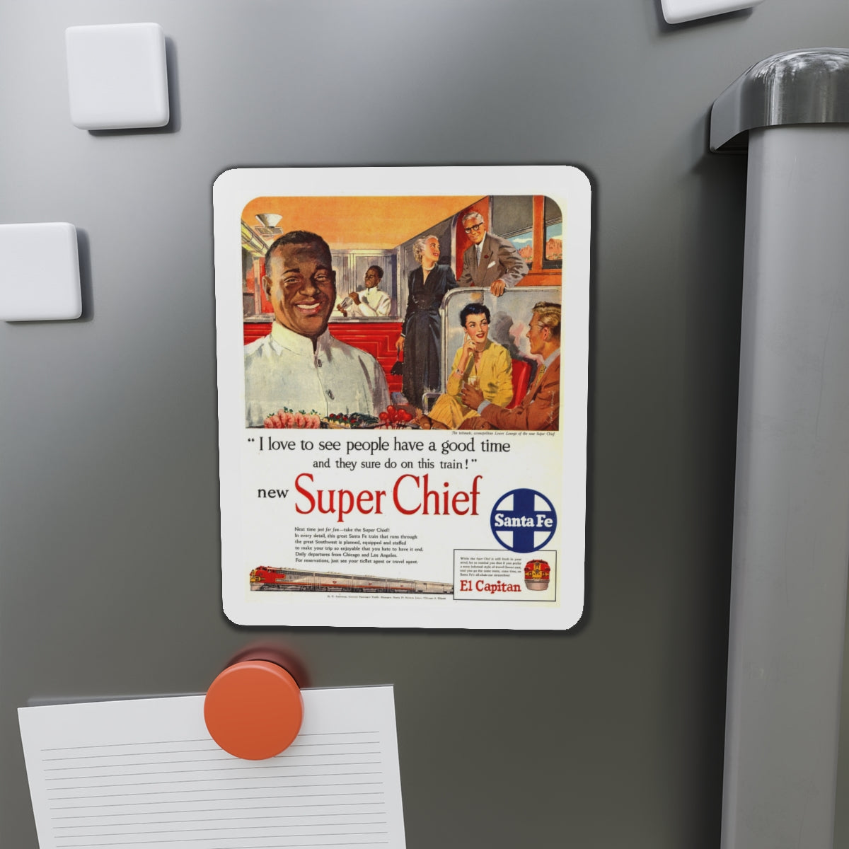 New Super Chief, advertisement (Magazine Illustration) Refrigerator Magnet-The Sticker Space