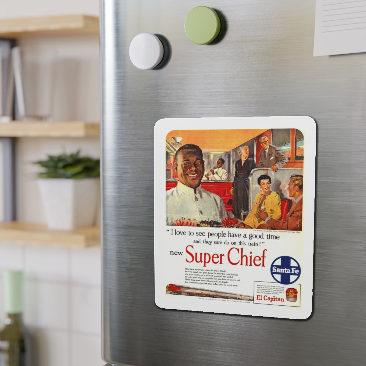 New Super Chief, advertisement (Magazine Illustration) Refrigerator Magnet-The Sticker Space