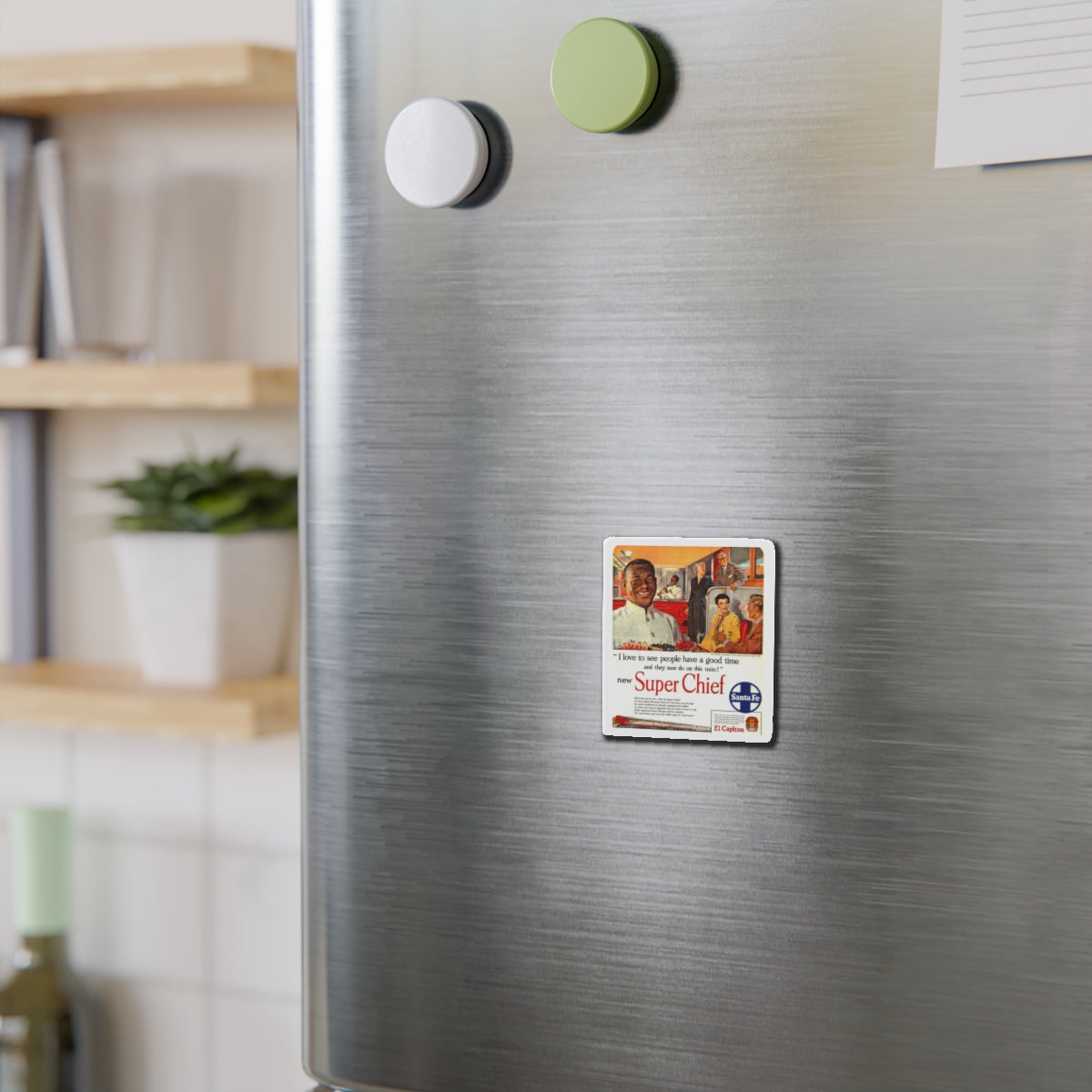 New Super Chief, advertisement (Magazine Illustration) Refrigerator Magnet-The Sticker Space