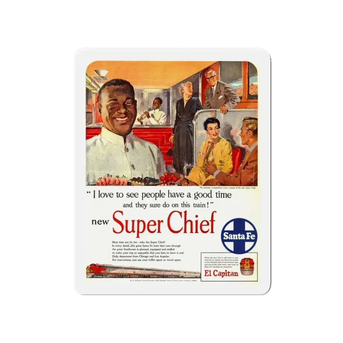 New Super Chief, advertisement (Magazine Illustration) Refrigerator Magnet - The Sticker Space