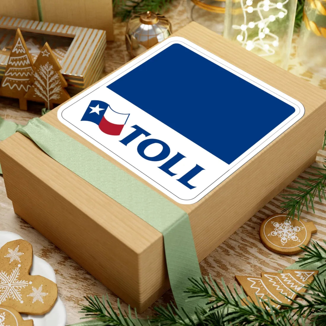 New Texas toll sign template (Texas) (Road Sign) STICKER Vinyl Kiss-Cut Decal - The Sticker Space