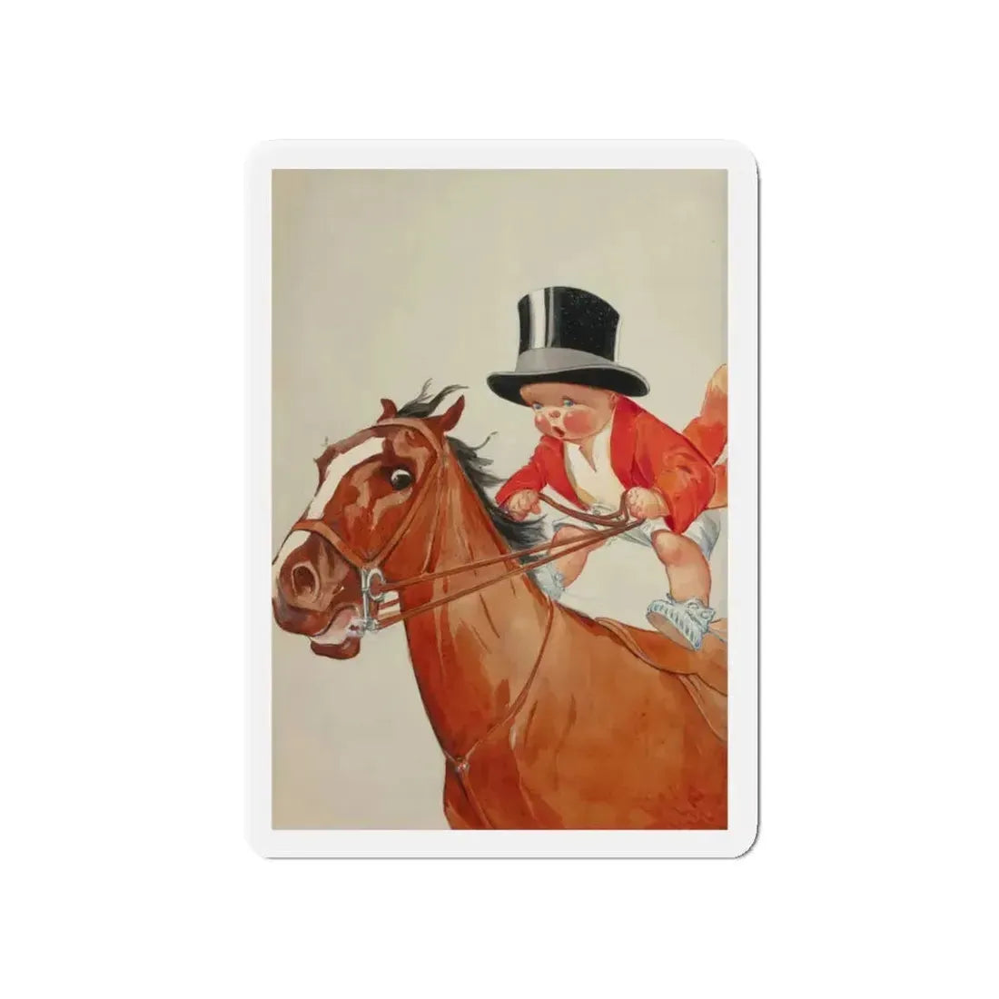 New Year's Baby, probable January calendar illustration (Magazine Illustration) Refrigerator Magnet 4 Inch - The Sticker Space