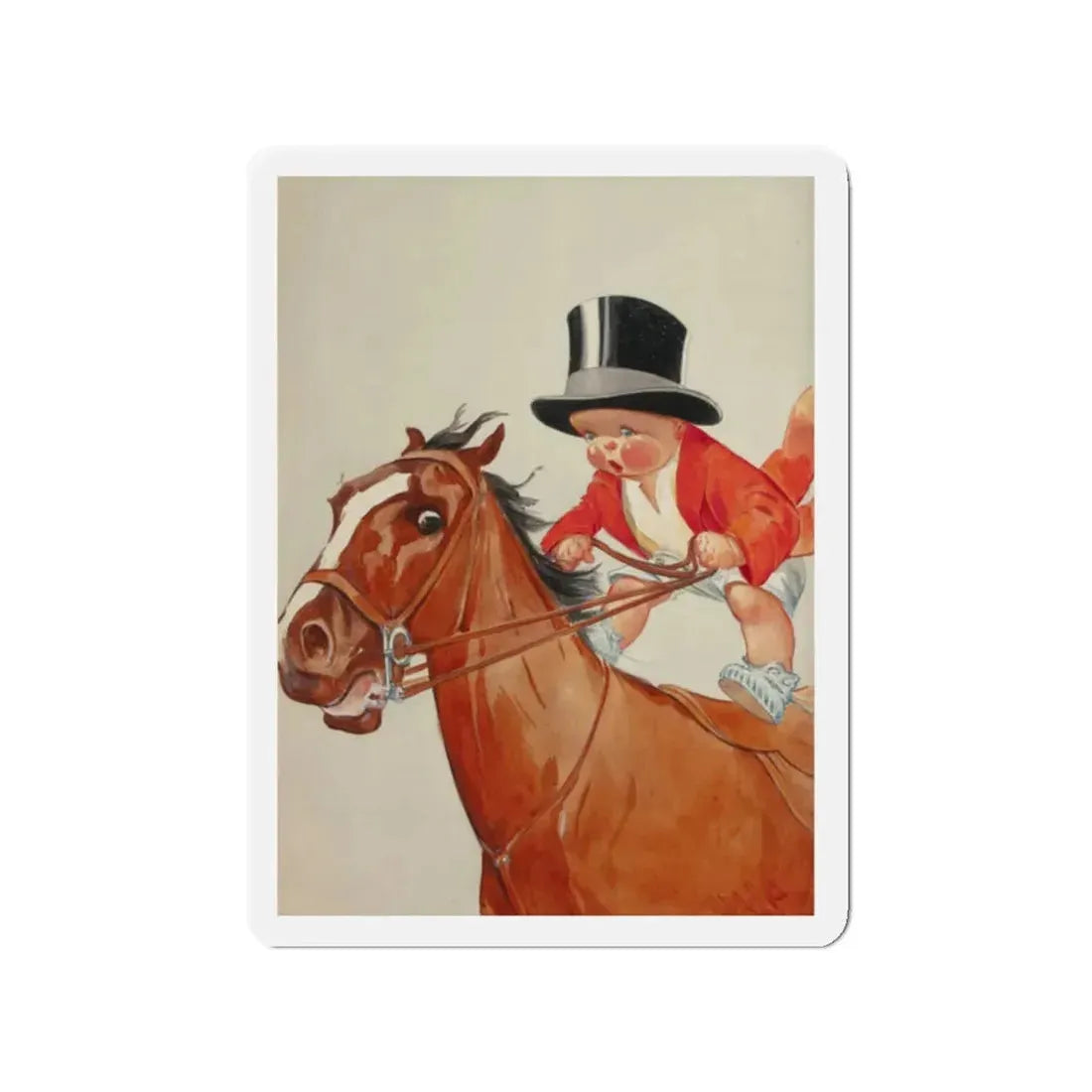 New Year's Baby, probable January calendar illustration (Magazine Illustration) Refrigerator Magnet - The Sticker Space