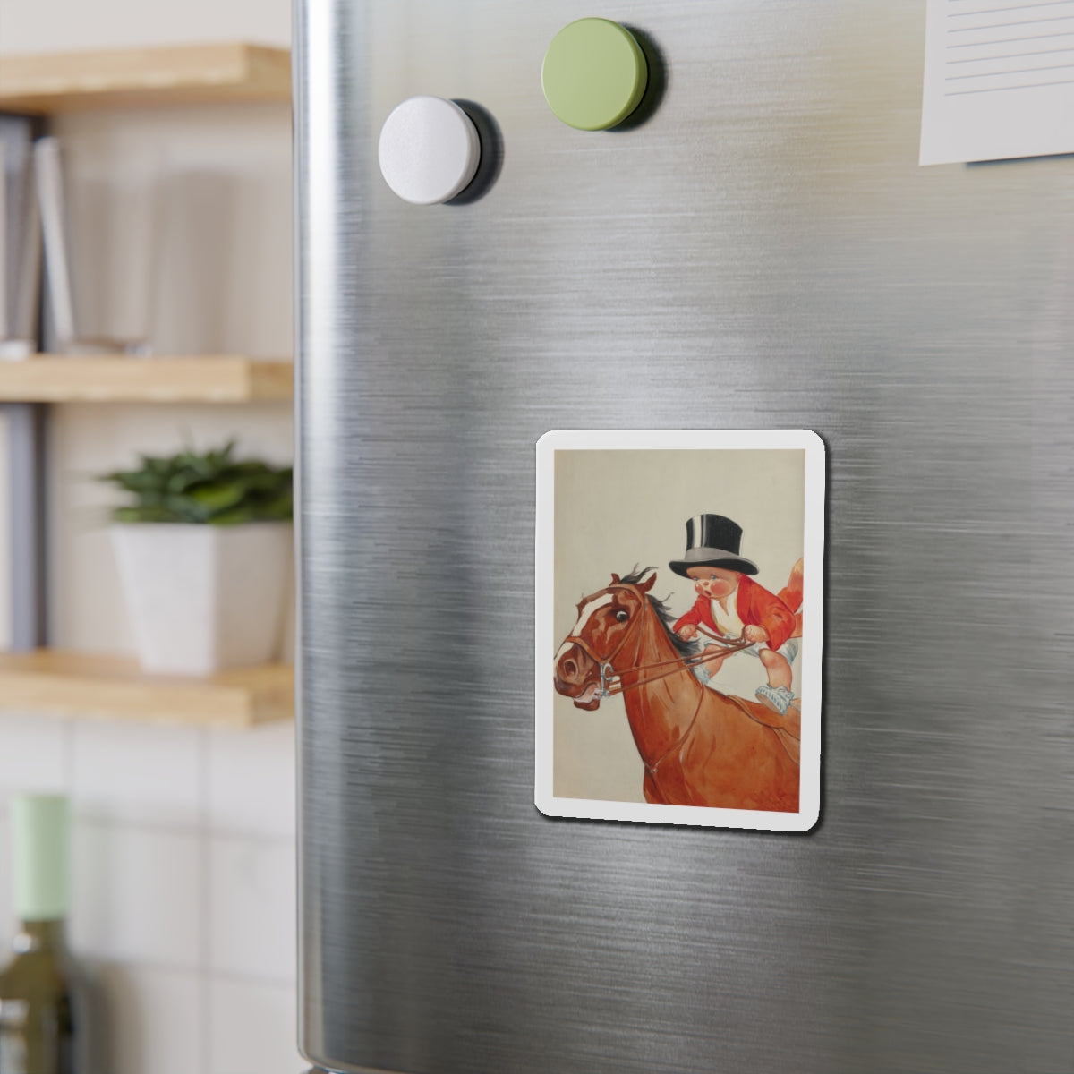 New Year's Baby, probable January calendar illustration (Magazine Illustration) Refrigerator Magnet-The Sticker Space