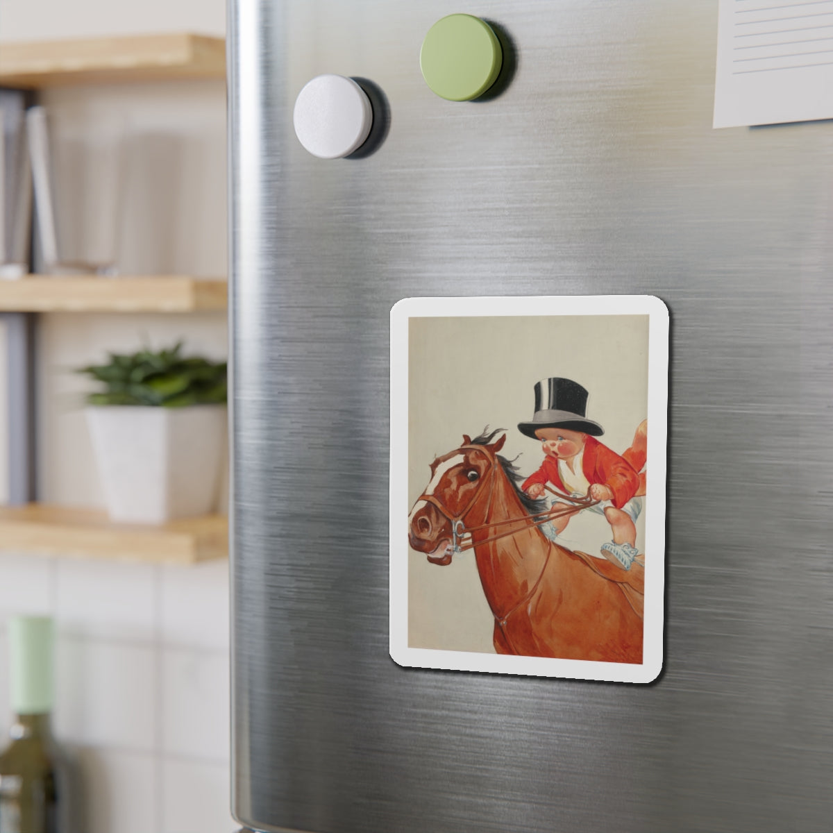 New Year's Baby, probable January calendar illustration (Magazine Illustration) Refrigerator Magnet-The Sticker Space