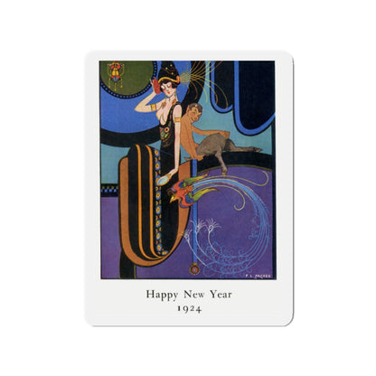 New Year's Eve at the Hotel St. Francis, San Francisco, 1924 (Magazine Illustration) Refrigerator Magnet-2" x 2"-The Sticker Space