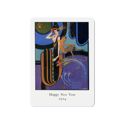 New Year's Eve at the Hotel St. Francis, San Francisco, 1924 (Magazine Illustration) Refrigerator Magnet-4" x 4"-The Sticker Space