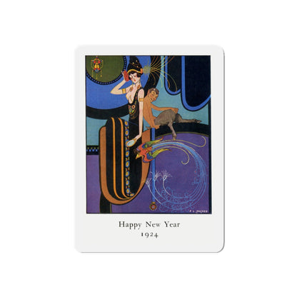 New Year's Eve at the Hotel St. Francis, San Francisco, 1924 (Magazine Illustration) Refrigerator Magnet-6 × 6"-The Sticker Space