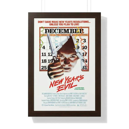 NEW YEARS EVIL 1980 - Framed Movie Poster 16″ x 24″ Walnut - The Sticker Space
