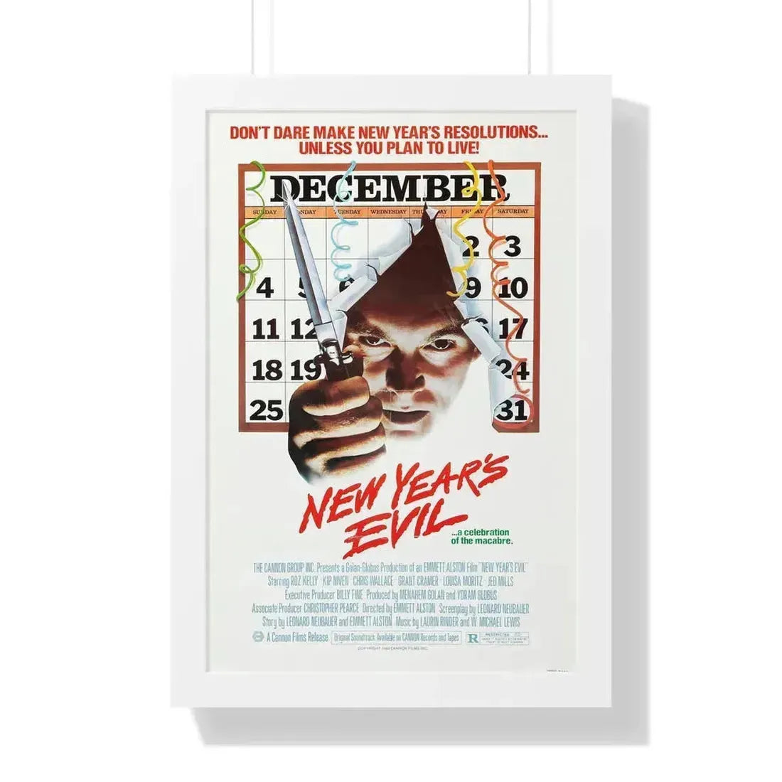 NEW YEARS EVIL 1980 - Framed Movie Poster 16″ x 24″ White - The Sticker Space