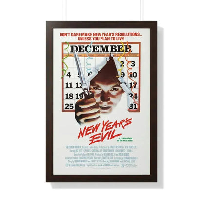 NEW YEARS EVIL 1980 - Framed Movie Poster 20" x 30" Walnut - The Sticker Space