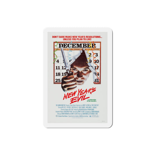 New Year's Evil 1980 Movie Poster Die-Cut Magnet-2" x 2"-The Sticker Space