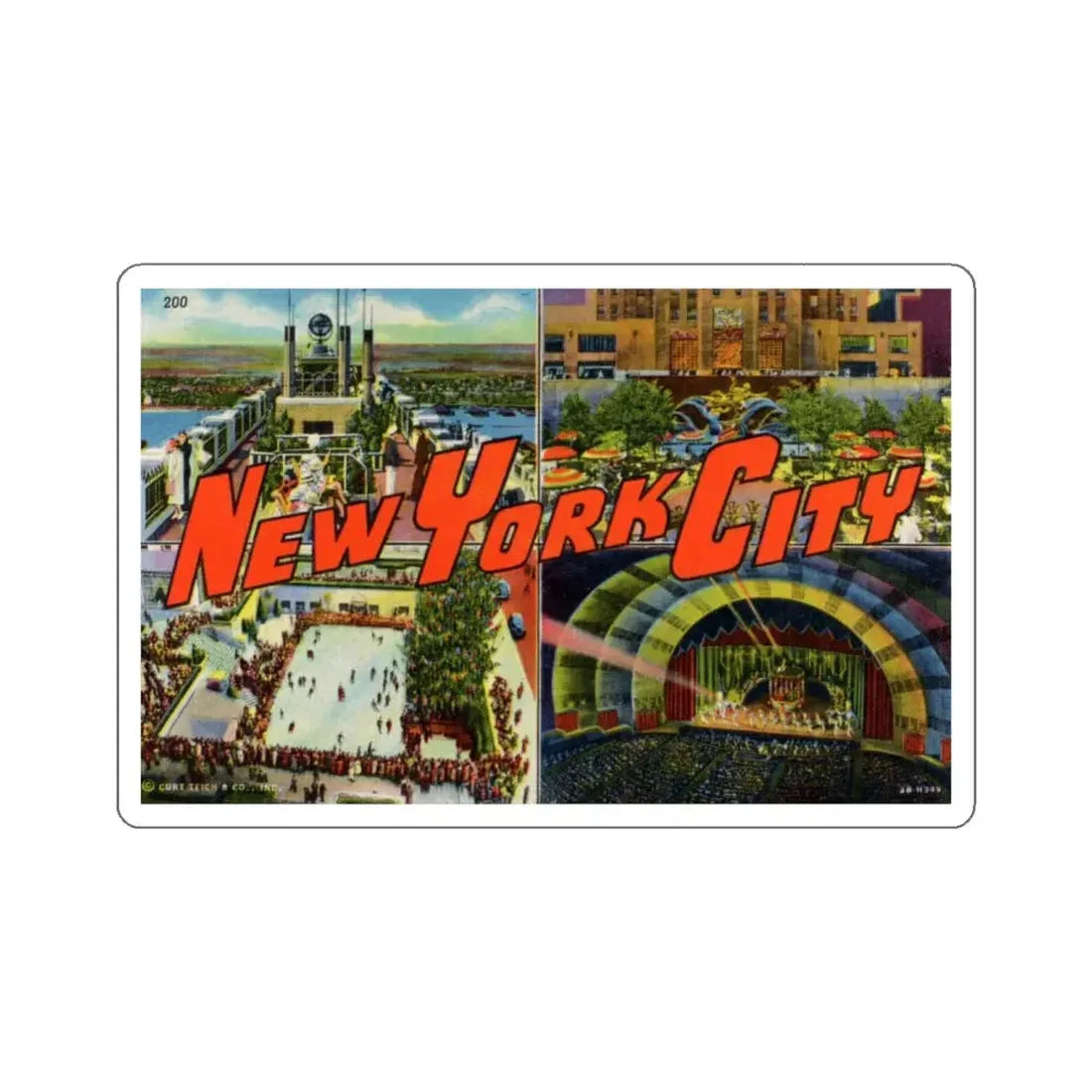 New York City (Greeting Cards) STICKER Vinyl Die-Cut Decal 4 Inch - The Sticker Space