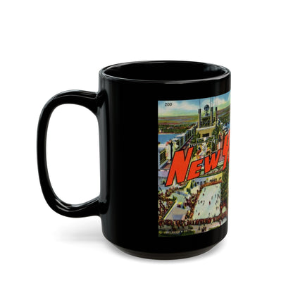 New York City (Greeting Postcards) Black Coffee Mug-The Sticker Space