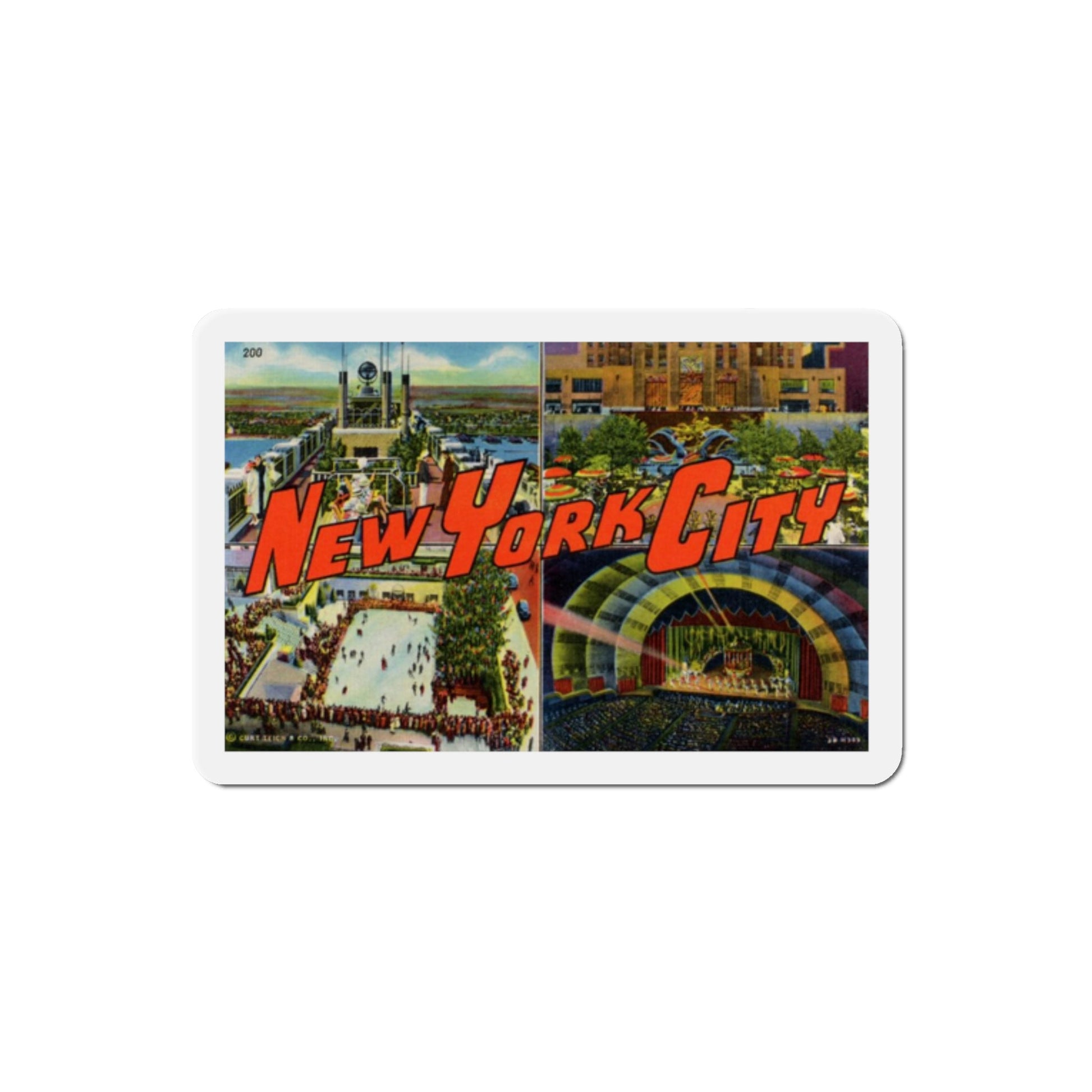 New York City (Greeting Postcards) Die-Cut Magnet-2" x 2"-The Sticker Space