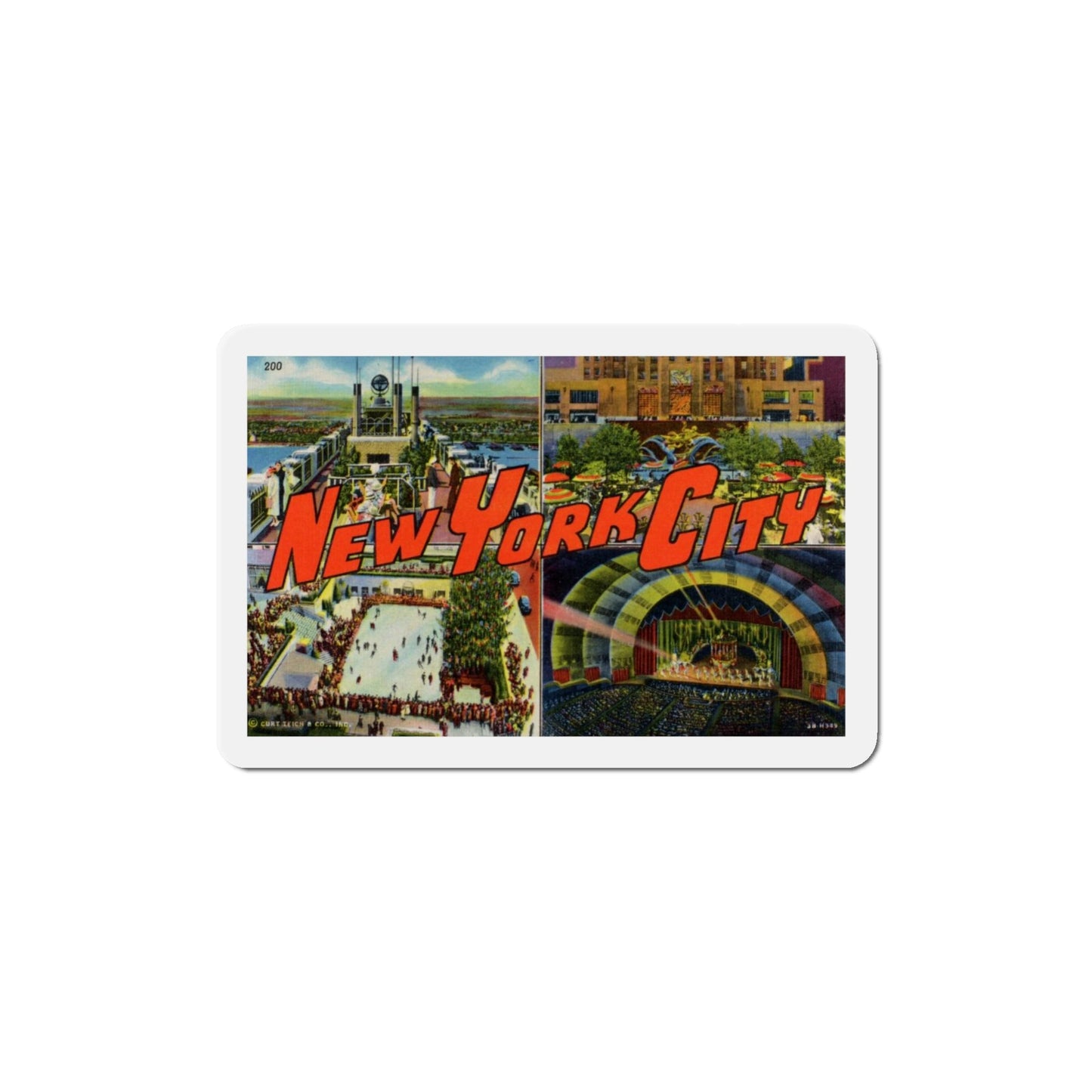 New York City (Greeting Postcards) Die-Cut Magnet-4" x 4"-The Sticker Space