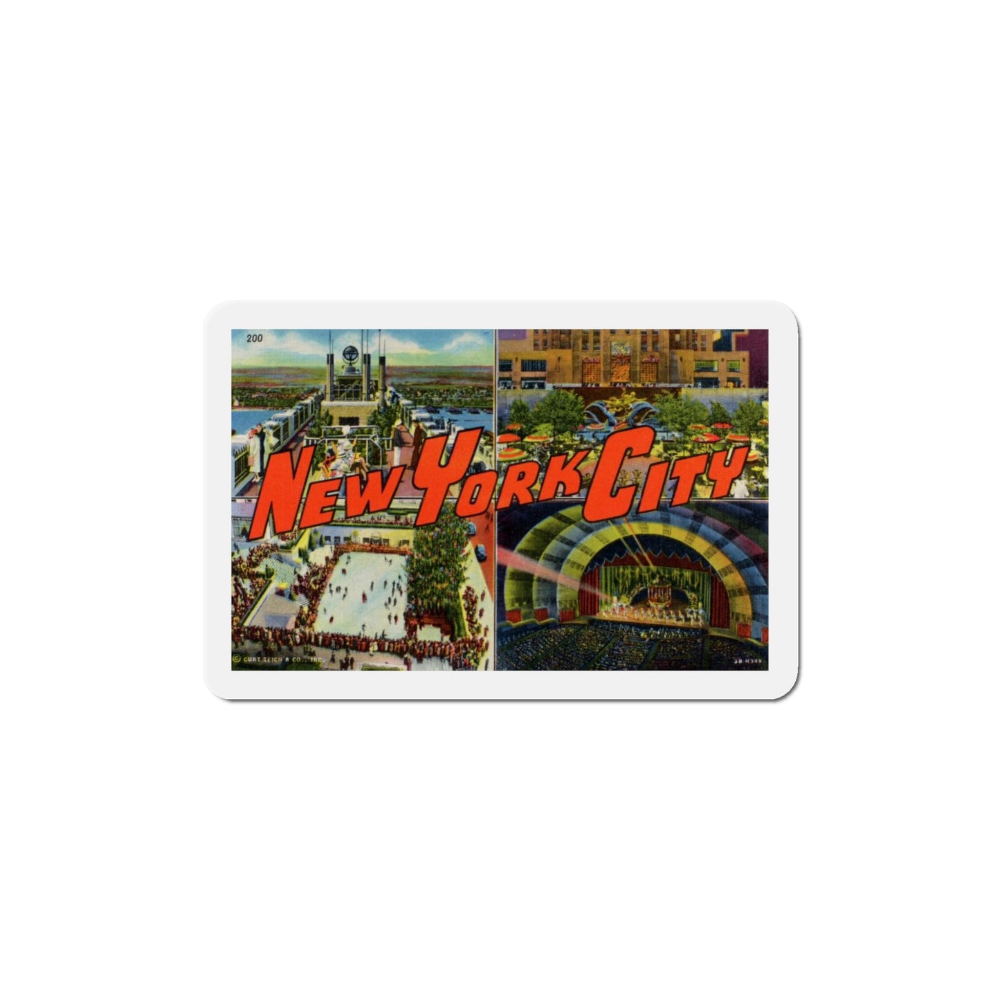 New York City (Greeting Postcards) Die-Cut Magnet-5" x 5"-The Sticker Space