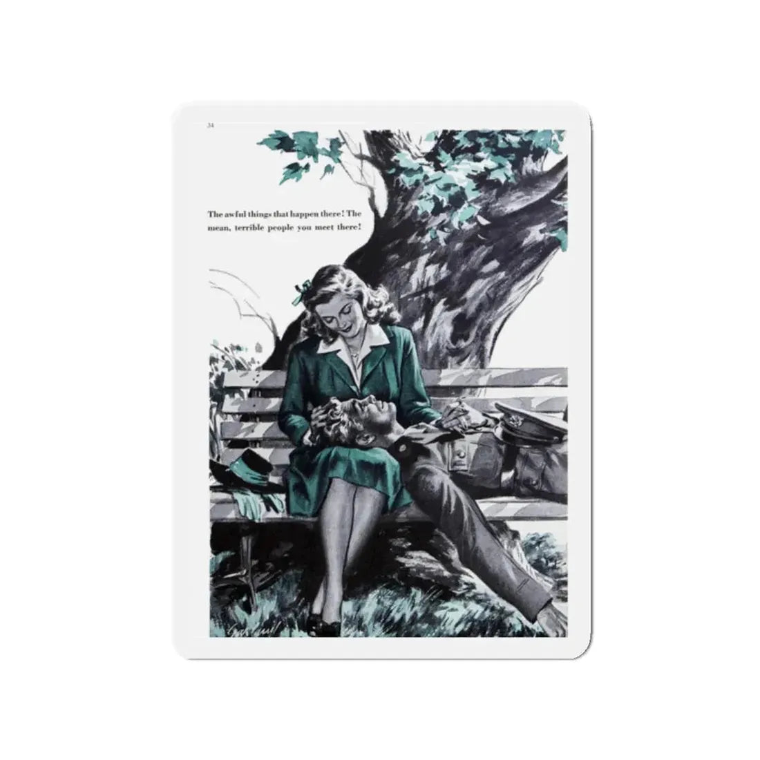 New York Is A Terrible Place, Good Housekeeping, January 1943 (Magazine Illustration) Refrigerator Magnet 2 Inch - The Sticker Space