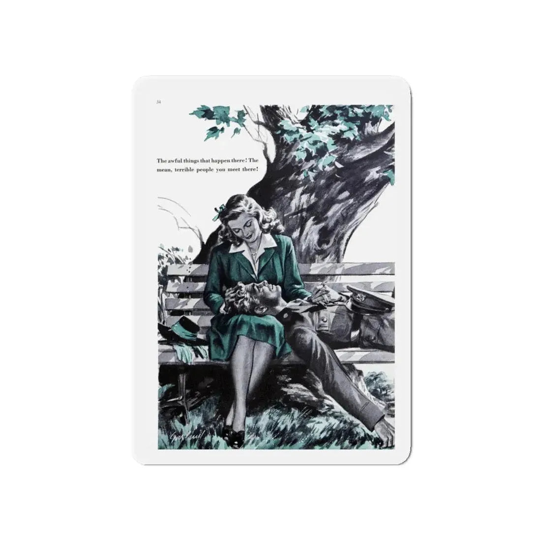 New York Is A Terrible Place, Good Housekeeping, January 1943 (Magazine Illustration) Refrigerator Magnet 4 Inch - The Sticker Space