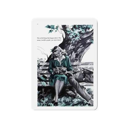 New York Is A Terrible Place, Good Housekeeping, January 1943 (Magazine Illustration) Refrigerator Magnet 4 Inch - The Sticker Space