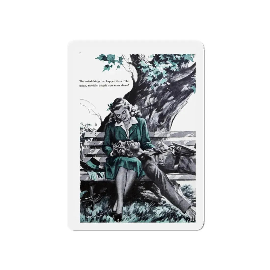 New York Is A Terrible Place, Good Housekeeping, January 1943 (Magazine Illustration) Refrigerator Magnet 5 Inch - The Sticker Space